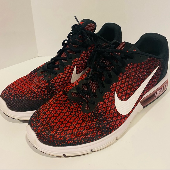 Nike Air Max Sequent 2 Men's running shoes Size 12.5 US Red/Black 852461-006 - Picture 5 of 9